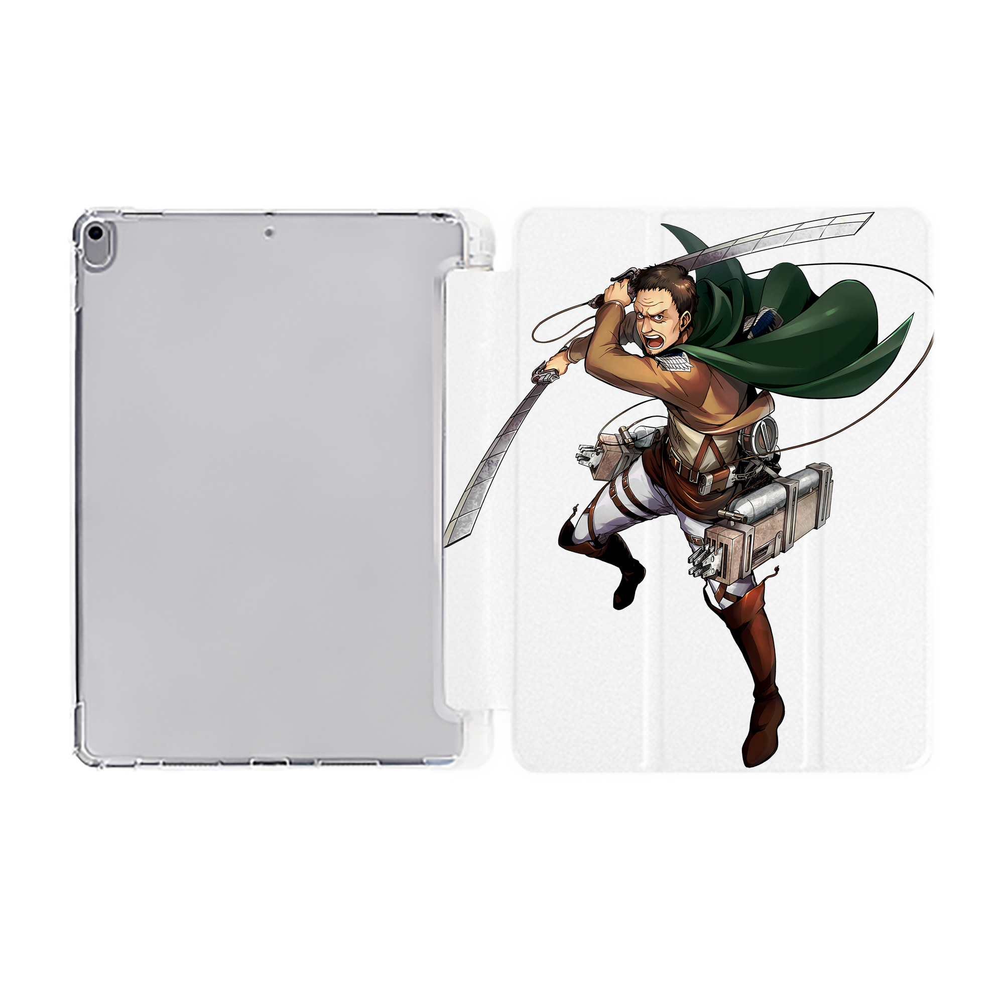 （画像用） 進撃の巨人 Attack on Titan IPad ケース ペン収納付き 三つ折りスタンド PUレザー×シリコン 対応機種9.5/10.5/10.9インチ